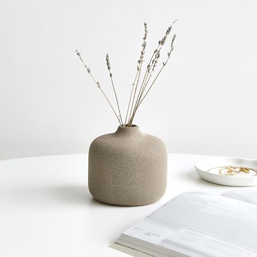 Round Ceramic Vase for Minimalist Decor - Boho Style
