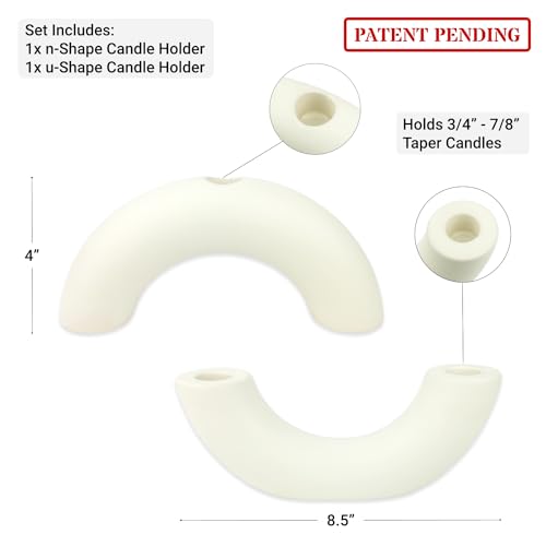 Minimalist Ivory Candle Holder Set for 3