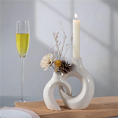 Matte Ceramic Candle Holder Set for Minimalist Decor