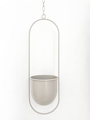 Beige Metal Plant Hanger for Modern Spaces