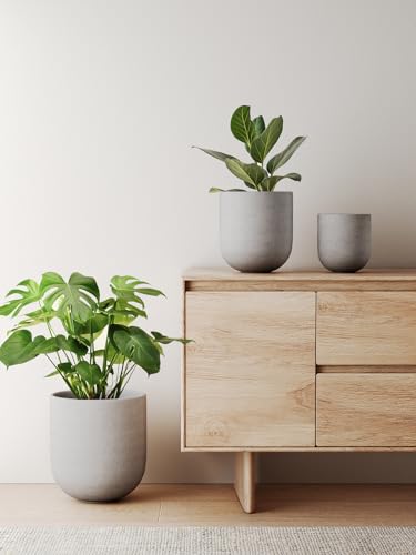 Gray Ceramic Flower Pot for Indoor and Outdoor Use