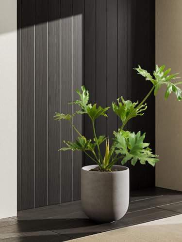 Gray Ceramic Flower Pot for Indoor and Outdoor Use