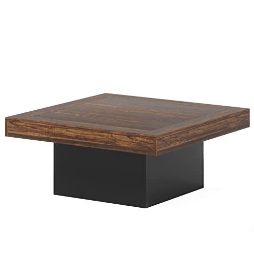 Tribesigns Rustic Square LED Coffee Table