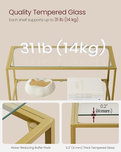 VASAGLE Slim 6-Tier Bookshelf in Gold