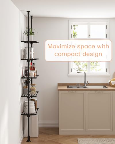 Versatile 5-Tier Metal Storage Shelves in Black