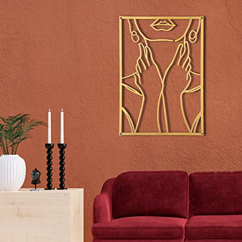 Gold Female Body Line Art Wall Decor Set
