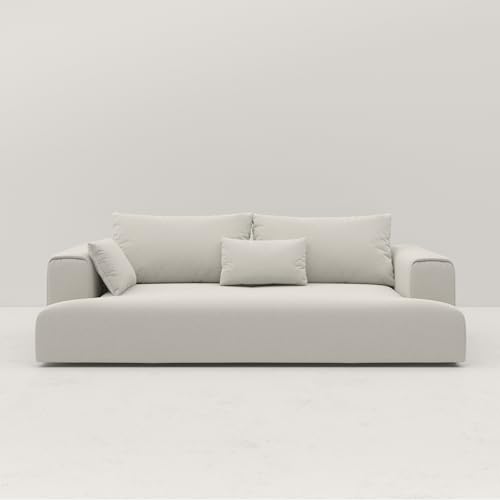 Acanva Modern Minimalist Deep Seat Sofa - White