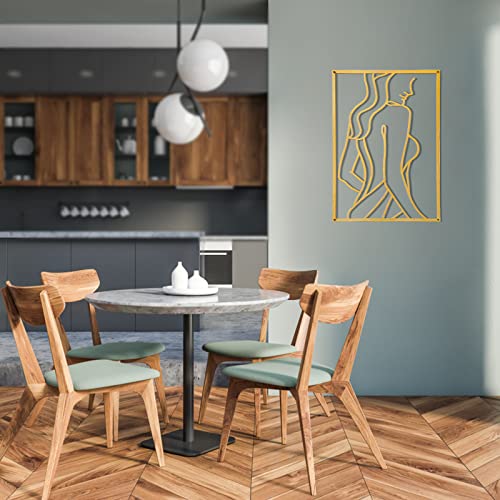 Gold Female Body Line Art Wall Decor Set