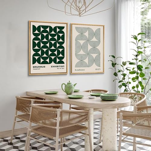 Mid Century Modern Green Abstract Wall Art