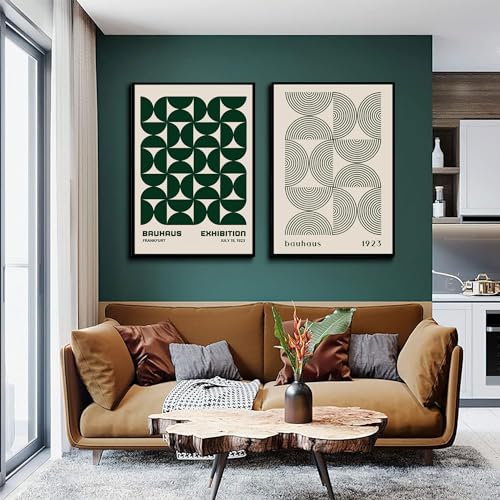 Mid Century Modern Green Abstract Wall Art