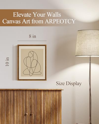 Framed Minimalist Line Woman Canvas Wall Art