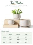 Set of 3 Beige Ceramic Plant Pots