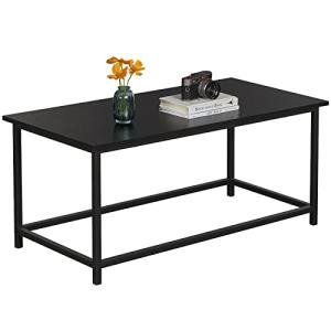 SAYGOER Modern Black Rectangular Coffee Table