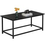 SAYGOER Modern Black Rectangular Coffee Table