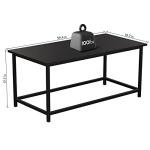 SAYGOER Modern Black Rectangular Coffee Table