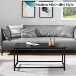 SAYGOER Modern Black Rectangular Coffee Table