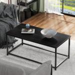 SAYGOER Modern Black Rectangular Coffee Table