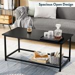 SAYGOER Modern Black Rectangular Coffee Table