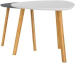 Set of 2 Minimalist Bamboo Nesting Coffee Tables