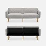 Light Gray Mid-Century Modern Futon Sofa Bed