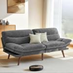 Pipishell Grey Futon Sofa Bed for Small Spaces