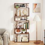 S-Shaped 6-Tier Geometric Wooden Bookshelf