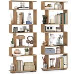 Set of 2 Geometric 6-Tier Bookshelves