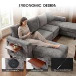 118" U-Shaped Modular Cloud Couch with Ottomans