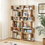 Set of 2 Geometric 6-Tier Bookshelves