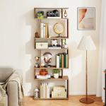 Set of 2 Geometric 6-Tier Bookshelves