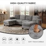 118" U-Shaped Modular Cloud Couch with Ottomans