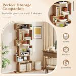 Set of 2 Geometric 6-Tier Bookshelves