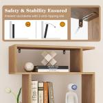 Set of 2 Geometric 6-Tier Bookshelves