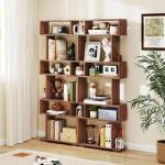 Giantex Set of 2 Geometric Bookshelves - Walnut