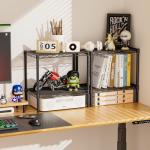 2-Tier Adjustable Metal Bookshelf for Minimalist Spaces