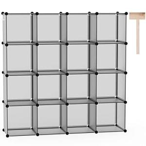 Modular 16-Cube Storage Organizer in Grey