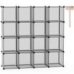 Modular 16-Cube Storage Organizer in Grey