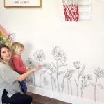 Large Black Floral Wall Decals - 3 Sheets