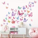 Watercolor Butterfly Wall Stickers for Kids' Rooms