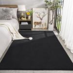 Large Black Memory Foam Area Rug, 5x8 Feet