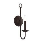 Bronze Finish Steel Wall Sconce for Minimalist Decor