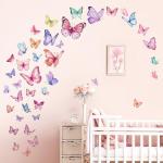 Watercolor Butterfly Wall Stickers for Kids' Rooms