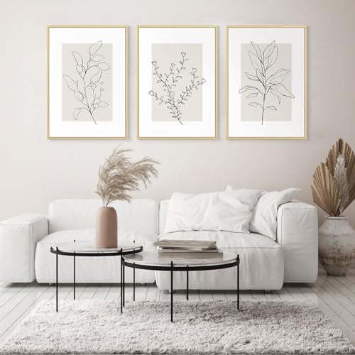 Set of 3 Neutral Botanical Canvas Prints