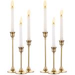 Brass Gold Metal Taper Candle Holders Set