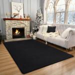 Large Black Memory Foam Area Rug, 5x8 Feet