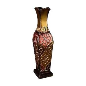 Harlequin Embossed Metal Vase for Minimalist Decor
