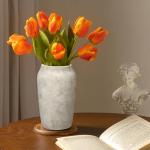 Rustic Beige Ceramic Vase for Simple Home Decor