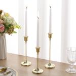 Gold Metal Candlestick Holders Set of 6
