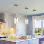 Brushed Nickel Modern Farmhouse Pendant Light