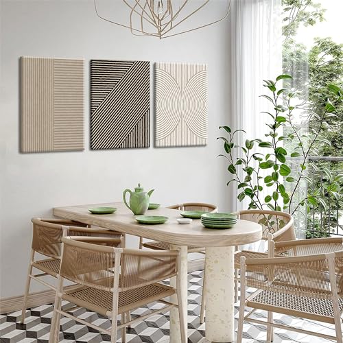 Framed Neutral Abstract Wall Art for Minimalist Decor